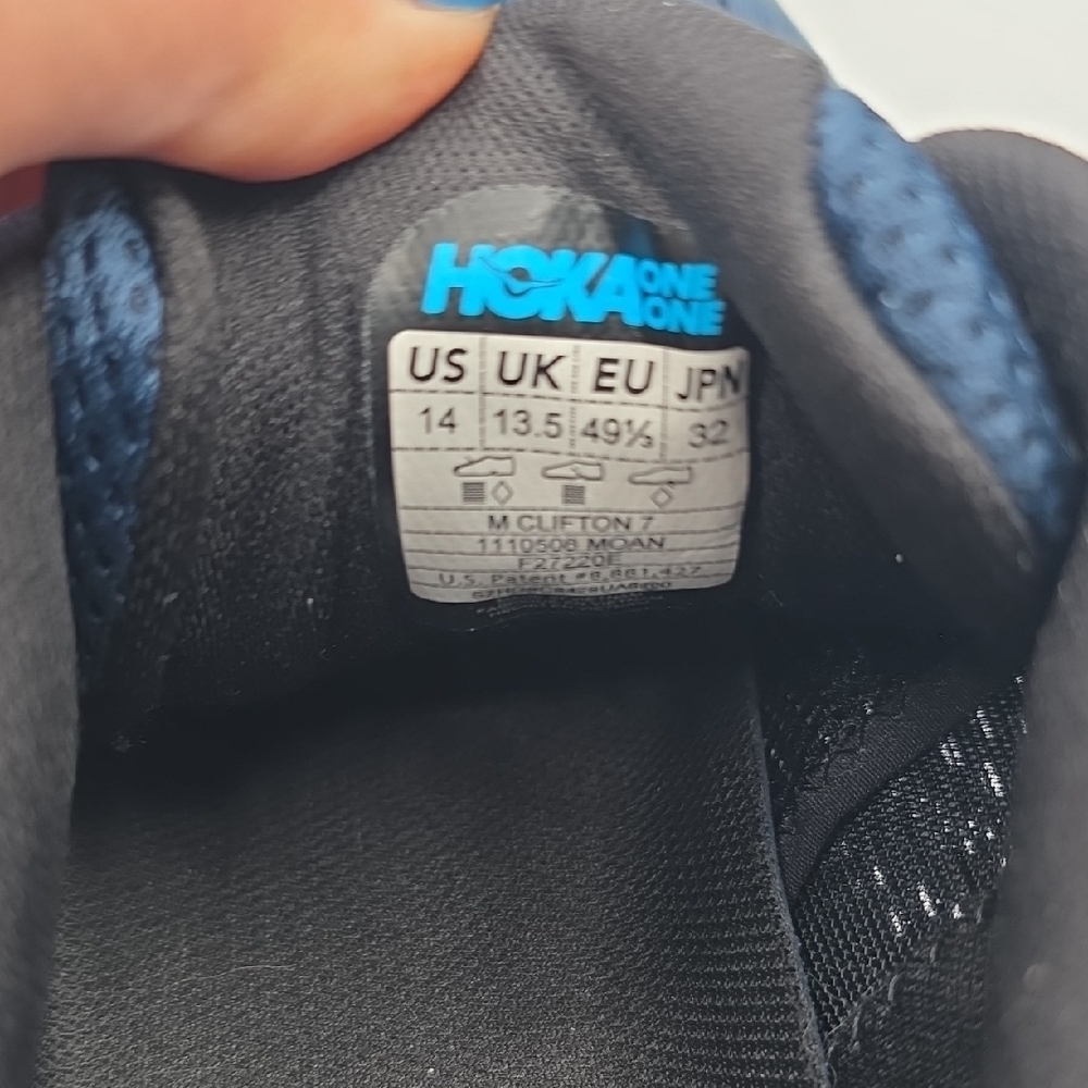 Hoka Men's Blue and Green Running Shoes - Picture 6 of 11